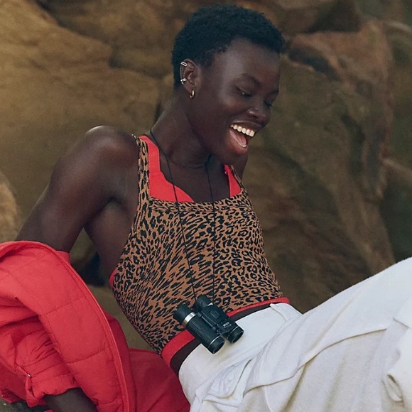 Free People Tops - FP MOVEMENT All Clear Leopard Tank Cami NWT Brown Black